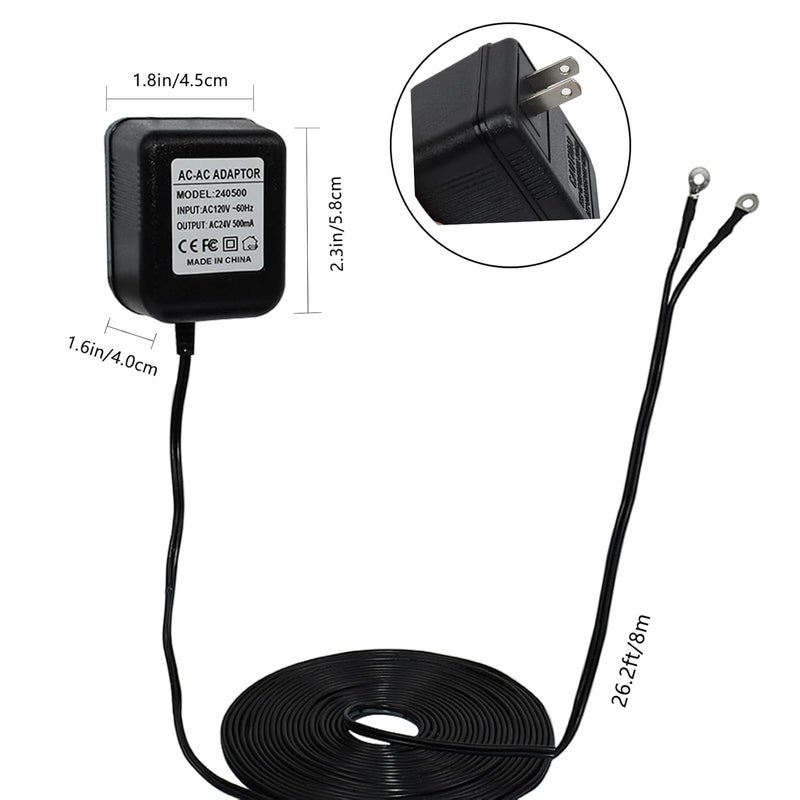 TEKCAM 24V Doorbell Transformer Compatible with WYZE Doorbell v2, AOSU Doorbell, XTU Doorbell, 16ft Doorbell Power Adapter, Black (No Doorbell) - Image 5